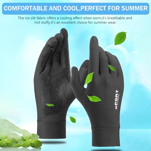 Proberos® Sun Protection Gloves UPF 50 Plus Summer Ice Silk UV Upgrade Anti-slip Palm Touch Screen Finger Tips Design Unisex Black for Driving Golfing Riding 3 PCS Proberos® Sun Protection Gloves UPF 50 Plus Summer Ice Silk UV Upgrade Anti-slip Palm Touch Screen Finger Tips Design Unisex Black for Driving Golfing Riding 3 PCS